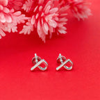925 Sterling Silver Initial P Stud Earrings, Dainty Letter P Post Earrings for Women, Small Alphabet Earring Set, Personalized Jewelry Gift