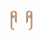 AMONROO® 925 Silver Jewellery for Women - Rose Gold Finish 925 Sterling Silver Safety Pin CZ Stud Earrings, Modern Daily Wear Jewellery | 925 Stamp, Warranty & Authenticity Certificate