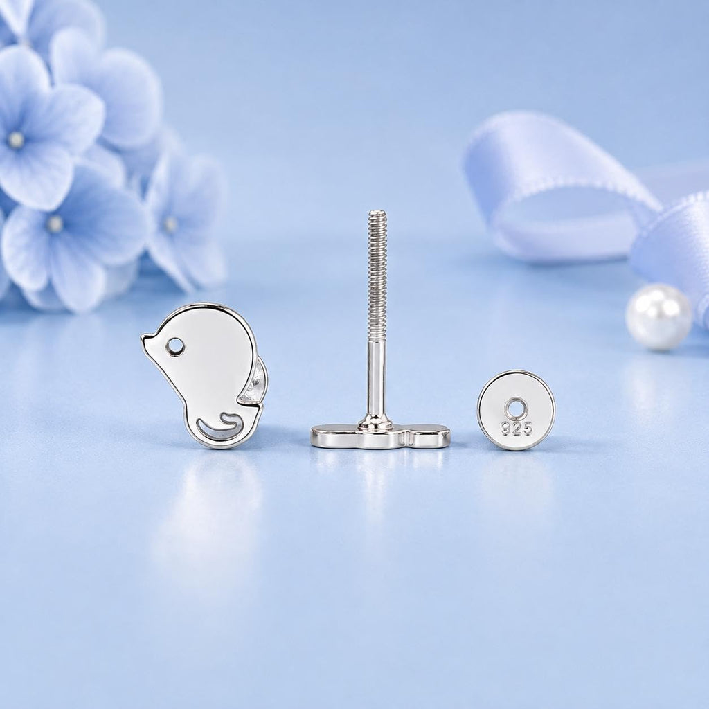 AMONROO® 925 Silver Jewellery for Women - 925 Sterling Silver Chick Bird Stud Earrings, Dainty Animal Jewellery, Gift for Women | 925 Stamp, Warranty & Authenticity Certificate