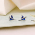 AMONROO® 925 Silver Jewellery for Women - 925 Sterling Silver Stingray Blue CZ Stud Earrings, Ocean Animal Earrings, Gift for Women | 925 Stamp, Warranty & Authenticity Certificate