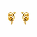AMONROO® 925 Silver Jewellery for Women - Gold Finish 925 Sterling Silver Knot Stud Earrings, Love Knot Earrings, Daily Wear Jewellery | 925 Stamp, Warranty & Authenticity Certificate