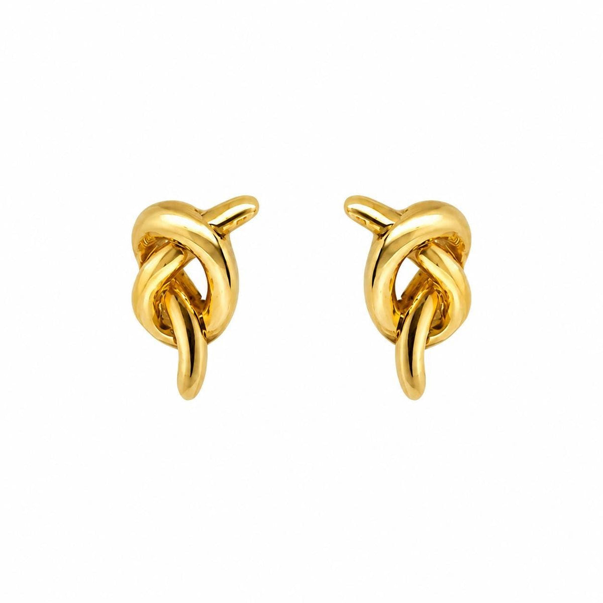 AMONROO® 925 Silver Jewellery for Women - Gold Finish 925 Sterling Silver Knot Stud Earrings, Love Knot Earrings, Daily Wear Jewellery | 925 Stamp, Warranty & Authenticity Certificate