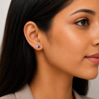 AMONROO® 925 Silver Jewellery for Women - 925 Sterling Silver Purple Amethyst White CZ Stud Earrings, Two Stone Dainty Jewellery | 925 Stamp, Warranty & Authenticity Certificate