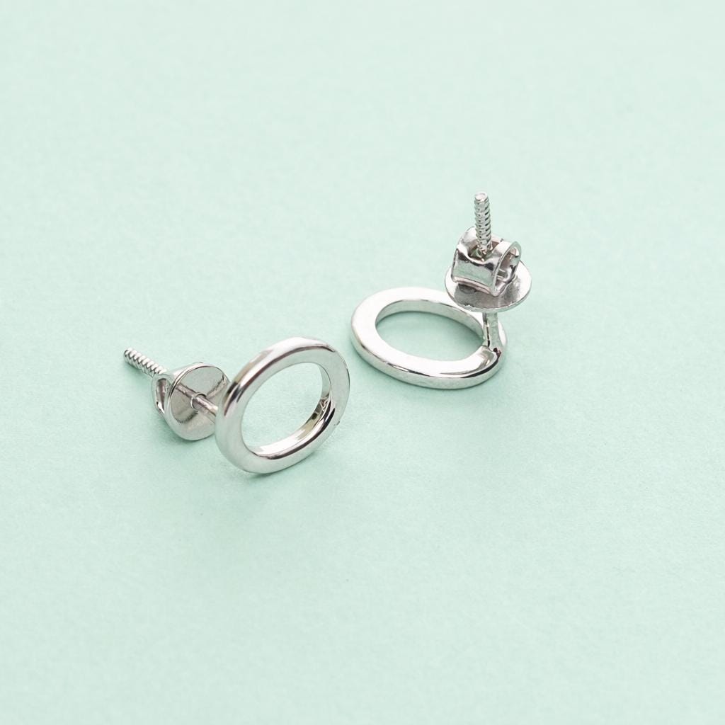 925 Sterling Silver O Stud Earrings Minimalist Letter O Earrings Tiny Alphabet Circle Jewelry Everyday Gift for Her