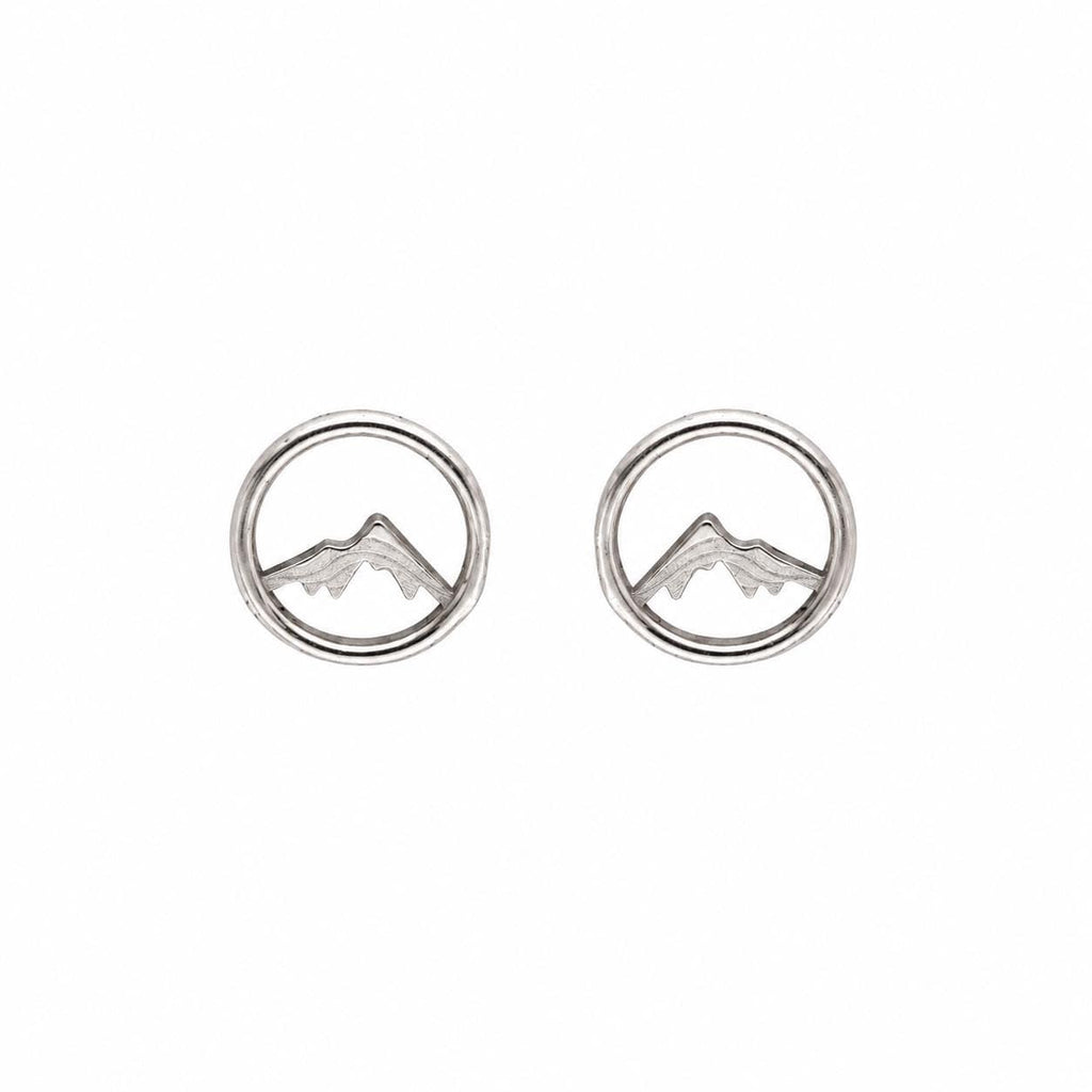 AMONROO® 925 Silver Jewellery for Women - 925 Sterling Silver Mountain Stud Earrings, Nature Design Earrings, Minimalist Daily Wear Jewellery | 925 Stamp, Warranty & Authenticity Certificate