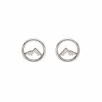 AMONROO® 925 Silver Jewellery for Women - 925 Sterling Silver Mountain Stud Earrings, Nature Design Earrings, Minimalist Daily Wear Jewellery | 925 Stamp, Warranty & Authenticity Certificate
