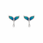 AMONROO® 925 Silver Jewellery for Women - 925 Sterling Silver Mermaid Tail Blue Enamel Stud Earrings, Ocean Design Jewellery | 925 Stamp, Warranty & Authenticity Certificate