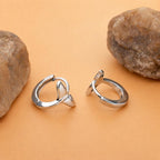 925 Sterling Silver Whale Tail Hoop Earrings - Minimalist Ocean Marine Jewelry-Size 10 x 8 MM
