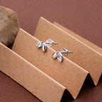 925 Sterling Silver Leaf Stud Earrings, Marquise Diamond Look Petal Studs, Minimalist Bridal Earrings, Gift for Her Jewelry