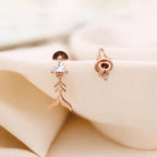 AMONROO® 925 Silver Jewellery for Women - 925 Sterling Silver Mermaid Tail Drop Earrings, Rose Gold CZ Earrings, Ocean Design Jewellery | 925 Stamp, Warranty & Authenticity Certificate