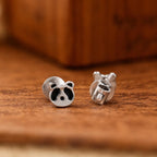 AMONROO® 925 Silver Jewellery for Women - 925 Sterling Silver Panda Face Enamel Stud Earrings, Animal Jewellery, Gift for Girls | 925 Stamp, Warranty & Authenticity Certificate