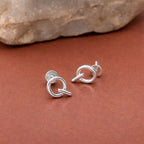 925 Sterling Silver Q Stud Earrings Minimalist Letter Q Earrings Tiny Modern Alphabet Jewelry Gift for Her