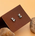 AMONROO® 925 Silver Jewellery for Women - 925 Sterling Silver Panda Enamel Stud Earrings, Animal Earrings, Jewellery Gift for Girls | 925 Stamp, Warranty & Authenticity Certificate