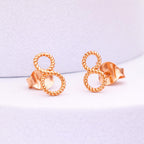 Handmade Sterling Silver Twisted Infinity Stud Earrings - Yellow Gold