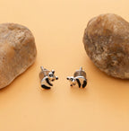 AMONROO® 925 Silver Jewellery for Women - 925 Sterling Silver Panda Enamel Stud Earrings, Animal Earrings, Jewellery Gift for Girls | 925 Stamp, Warranty & Authenticity Certificate