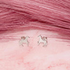 AMONROO® 925 Silver Jewellery for Women - 925 Sterling Silver Horse Stud Earrings, Horse Design Earrings, Equestrian Jewellery Gift | 925 Stamp, Warranty & Authenticity Certificate