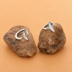 925 Sterling Silver Whale Tail Hoop Earrings - Minimalist Ocean Marine Jewelry-Size 10 x 8 MM
