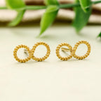 Handmade Sterling Silver Twisted Infinity Stud Earrings - Yellow Gold