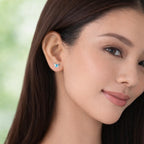 AMONROO® 925 Silver Jewellery for Women - 925 Sterling Silver Blue Marquise CZ Butterfly Stud Earrings, Dainty Butterfly Jewellery | 925 Stamp, Warranty & Authenticity Certificate
