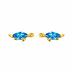 AMONROO® 925 Silver Jewellery for Women - Gold Finish 925 Sterling Silver Sea Turtle Blue CZ Stud Earrings, Ocean Jewellery Gift | 925 Stamp, Warranty & Authenticity Certificate