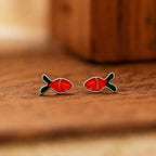 AMONROO® 925 Silver Jewellery for Women - 925 Sterling Silver Orange Carrot Enamel Stud Earrings, Vegetable Design Jewellery | 925 Stamp, Warranty & Authenticity Certificate