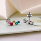 AMONROO® 925 Silver Jewellery for Women - 925 Sterling Silver Rainbow Ear Climber Earrings, Colourful CZ Ear Crawler Jewellery | 925 Stamp, Warranty & Authenticity Certificate