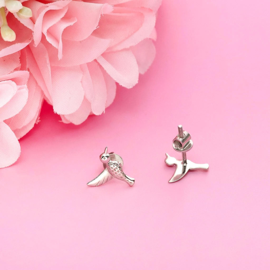 AMONROO® 925 Silver Jewellery for Women - 925 Sterling Silver Hummingbird Stud Earrings, Bird Design Earrings, Nature Inspired Jewellery | 925 Stamp, Warranty & Authenticity Certificate