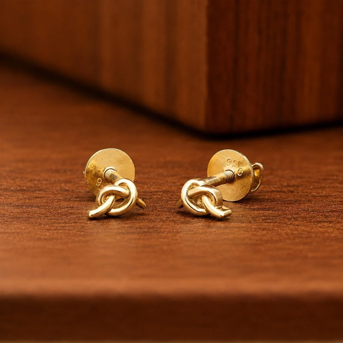 AMONROO® 925 Silver Jewellery for Women - Gold Finish 925 Sterling Silver Knot Stud Earrings, Love Knot Earrings, Daily Wear Jewellery | 925 Stamp, Warranty & Authenticity Certificate
