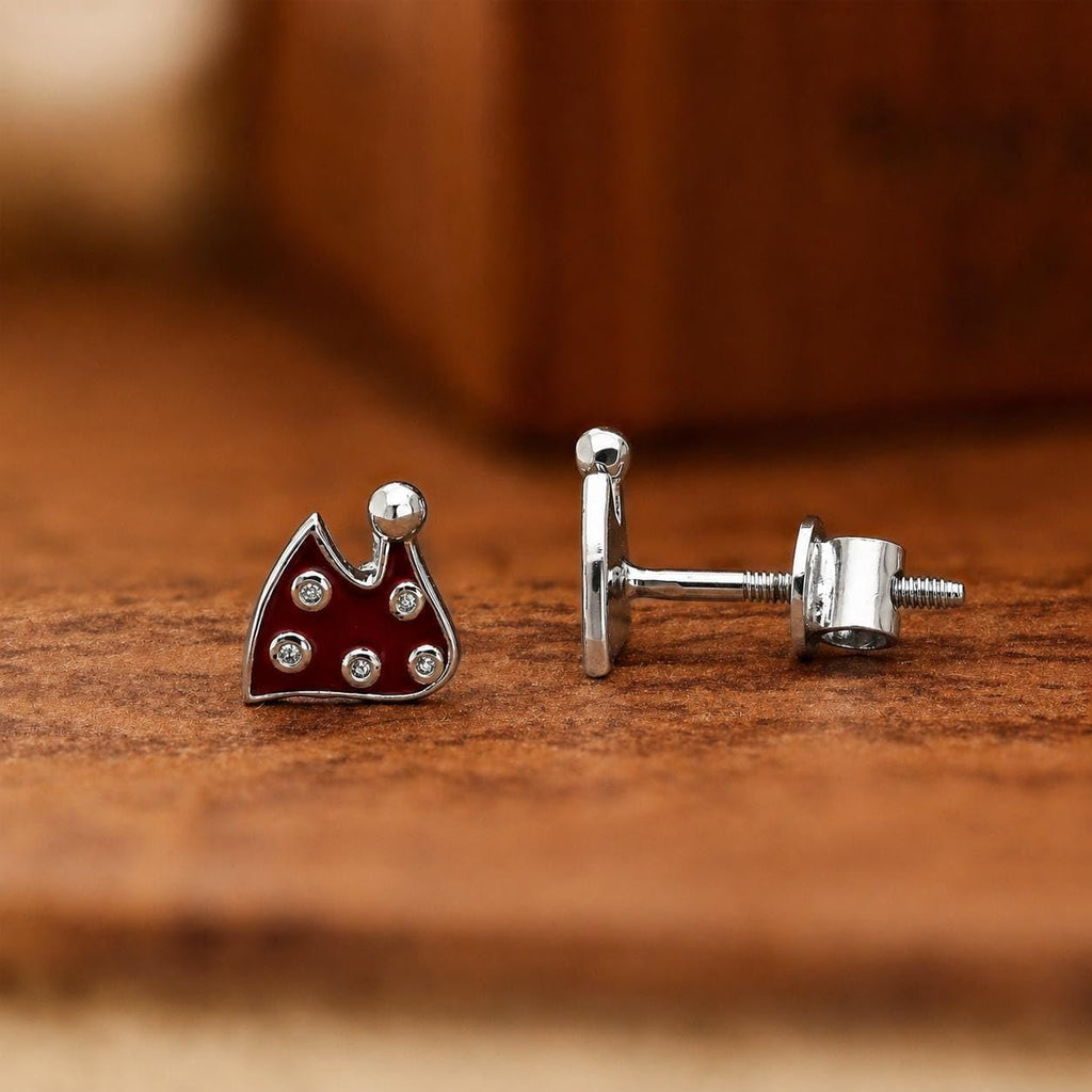 AMONROO® 925 Silver Jewellery for Women - 925 Sterling Silver Santa Hat Enamel Stud Earrings, Red Christmas Earrings, Festive Gift | 925 Stamp, Warranty & Authenticity Certificate