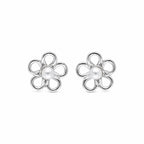 AMONROO® 925 Silver Jewellery for Women - 925 Sterling Silver Flower Pearl Stud Earrings, Floral Daisy Earrings, Daily Wear Jewellery | 925 Stamp, Warranty & Authenticity Certificate