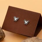 AMONROO® 925 Silver Jewellery for Women - 925 Sterling Silver Black Butterfly Enamel Stud Earrings, Butterfly Jewellery, Daily Wear | 925 Stamp, Warranty & Authenticity Certificate