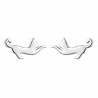 AMONROO® 925 Silver Jewellery for Women - 925 Sterling Silver Running Cat Stud Earrings, Cat Earrings, Animal Jewellery Gift | 925 Stamp, Warranty & Authenticity Certificate