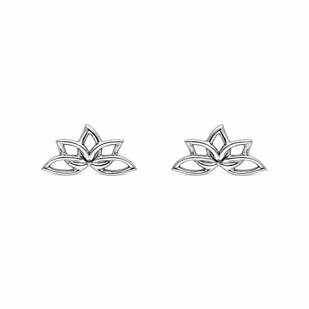 AMONROO® 925 Silver Jewellery for Women - 925 Sterling Silver Lotus Flower Stud Earrings, Minimalist Floral Earrings, Daily Wear Jewellery | 925 Stamp, Warranty & Authenticity Certificate