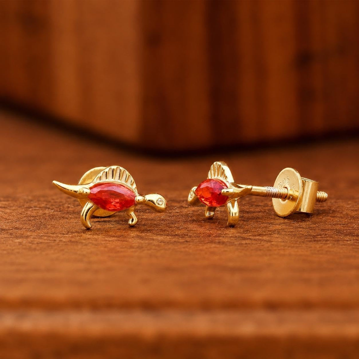 AMONROO® 925 Silver Jewellery for Women - Gold Finish 925 Sterling Silver Mini Dinosaur CZ Stud Earrings, Animal Jewellery | 925 Stamp, Warranty & Authenticity Certificate