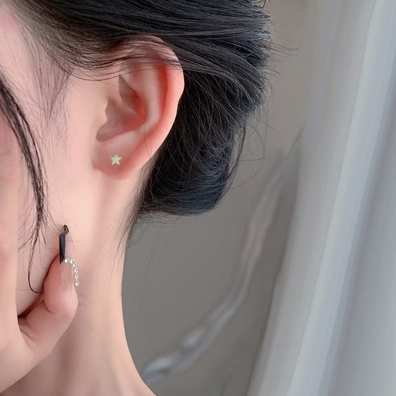 925 Sterling Silver Star Of David Stud Flat Studs Geometric Symbol Unisex Post Earring Minimalist Handmade Birthday Gift Studs with Pushback