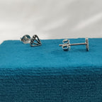 Little Tiny Daimond Shaped Earring Stud Minimalist Handmade Gift Studs with Pushback 925 Sterling Silver Cute Gift