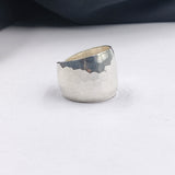 Hammered Design Adjustable High Quality Antique Unisex Ring (Face 15 mm)(Size Adjustable)