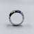 Blue Enamel with White Flowers Ring Blue & White Floral Wide CZ Ring for Wmen(Size 14)