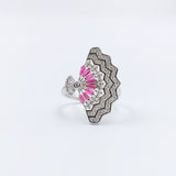 Stunning Fuchsia CZ Ring Sparkling Cubic Zirconia Royal Wedding Ring Ring(Size 12)