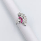 Stunning Fuchsia CZ Ring Sparkling Cubic Zirconia Royal Wedding Ring Ring(Size 12)