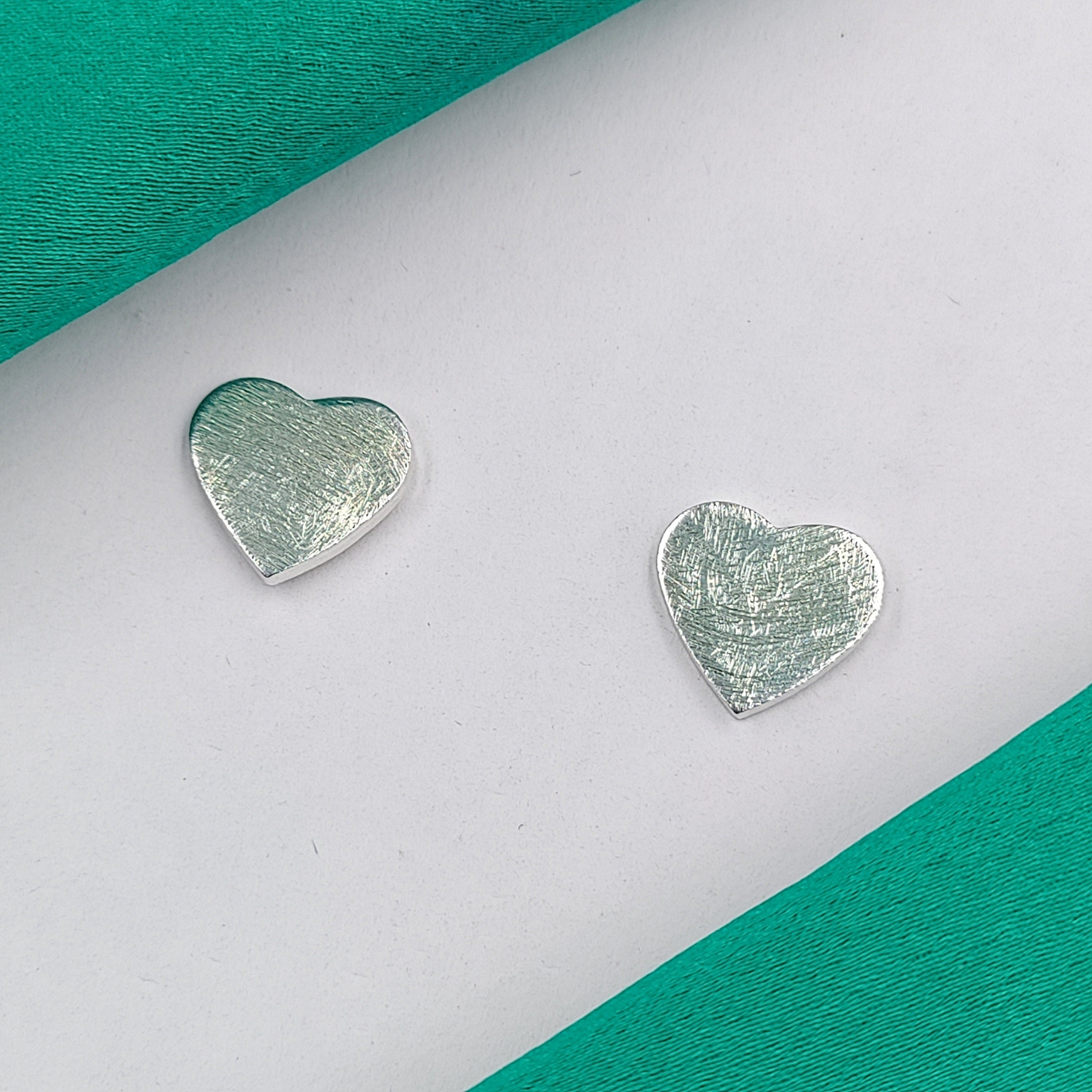 Matte Heart Jewellery 925 Sterling Silver Heart Earrings Stylish Stud Earrings for Women for Girlfriend