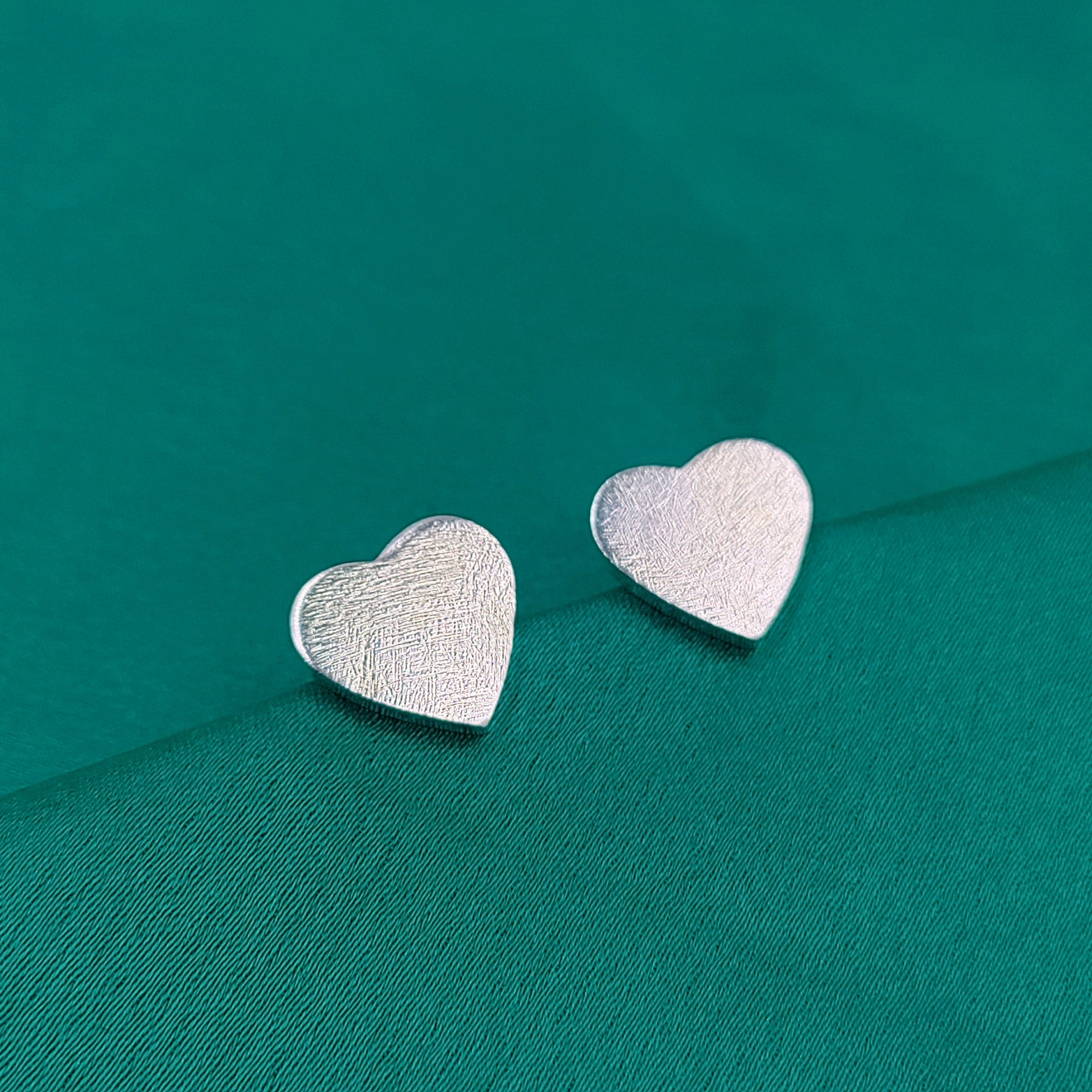 Matte Heart Jewellery 925 Sterling Silver Heart Earrings Stylish Stud Earrings for Women for Girlfriend