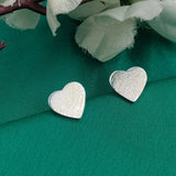 Matte Heart Jewellery 925 Sterling Silver Heart Earrings Stylish Stud Earrings for Women for Girlfriend