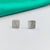 Matte Finished Double layer Curved Square Studs 925 Sterling Silver Cubic Earrings Stylish Stud Earrings for Women