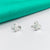 Clover Jewellery Matte Finish Double layer Clover Studs 925 Sterling Silver Flower Earrings