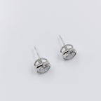 Cubic Zirconia Bezel Set Round Diamond Stud Earrings 925 Silver Earring with Sparkling CZ Minimalist Handmade Gift