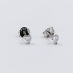 Tiny Heart Shaped Cubic Zirconia Diamond Stud Earrings 925 Silver Earring with Sparkling CZ Minimalist Handmade Gift