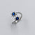 Blue Sapphire Cubic Zirconia Ring for Women Ring Wedding Engagement Gift(Size 12)