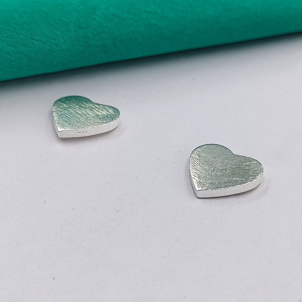 Matte Heart Jewelry 925 Sterling Silver Heart Earrings Stylish Stud Earrings