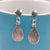 Solid Silver Oxidized Teardrop Earrings 925 Solid Silver Dangler Pear Shape Hanging Earrings Minimalist Handmade Gift for Mother